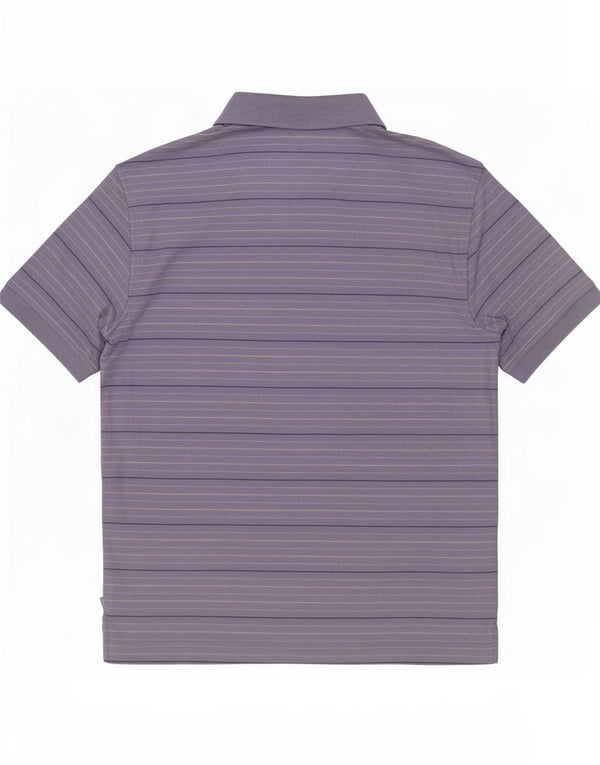 Izod Polo para hombre de algodón con rayas diplomáticas en color morado grande