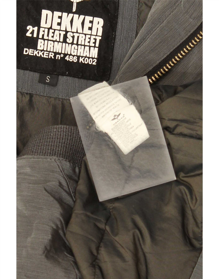 Dekker Parka militar con capucha para hombre, talla 36, poliamida gris pequeña