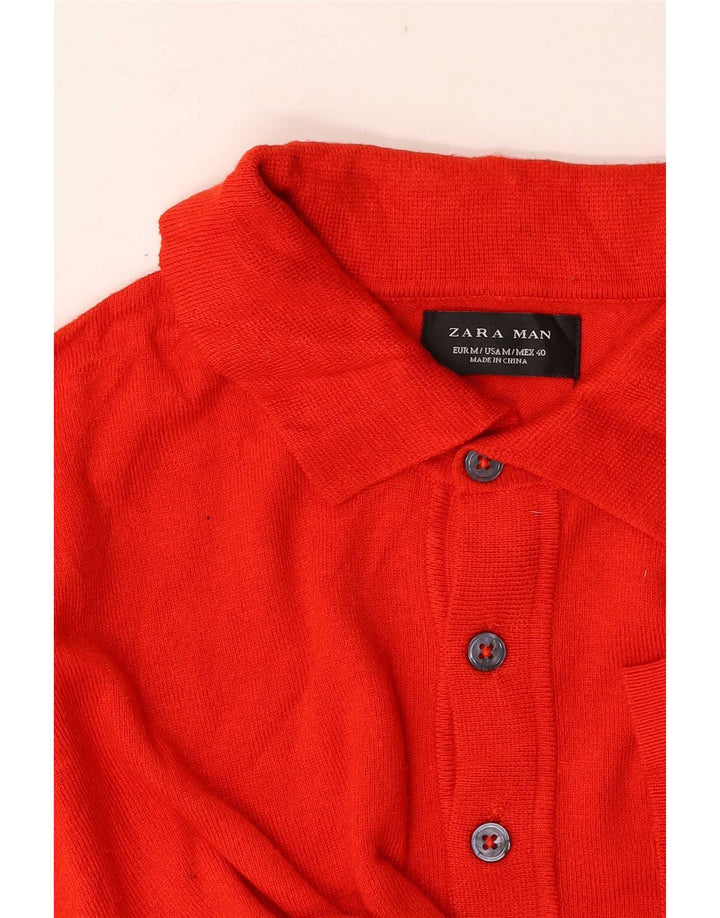 Polo Zara Hombre Rojo Mediano
