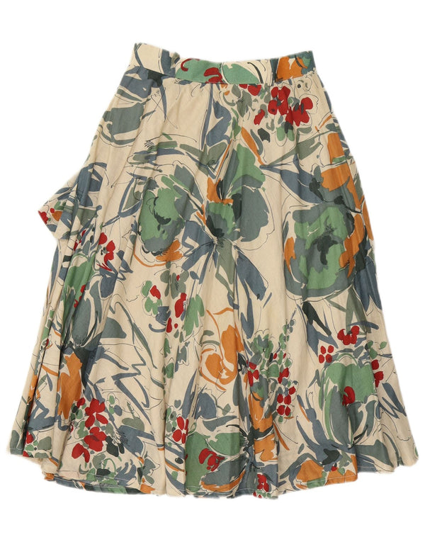Vintage mujer cintura alta A-Line falda IT 42 Medio W26 Multicolor