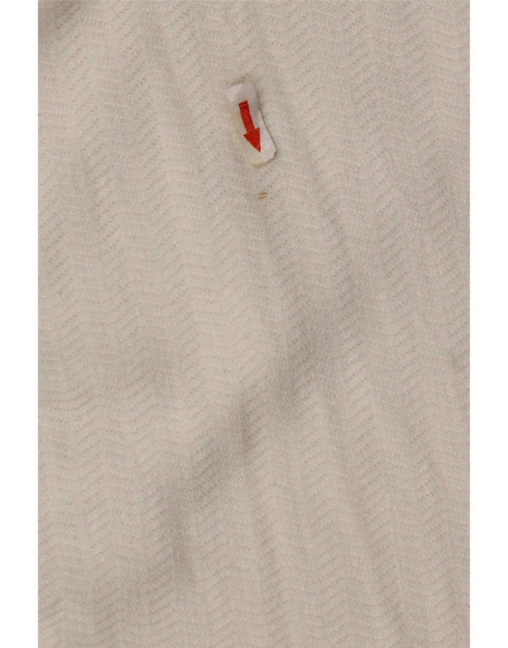 Zara Mujer Top Manga Larga ES 40 XL Blanco Espiga
