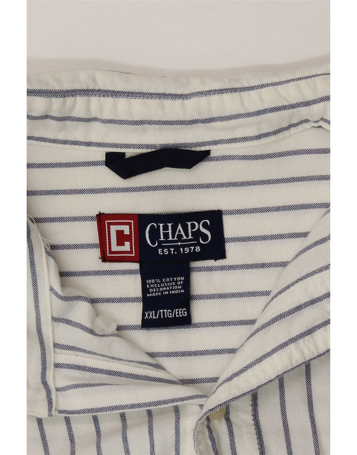 Chaps Camisa para hombre 2XL Algodón blanco a rayas