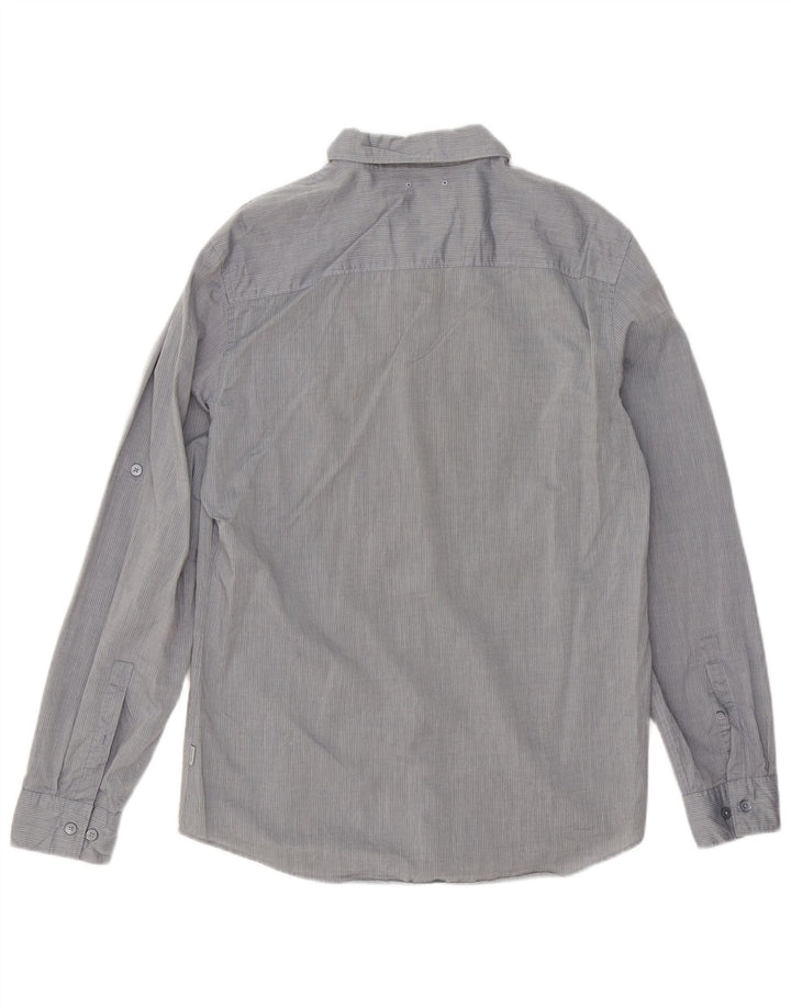Camisa Calvin Klein Hombre Slim Fit Algodón A Rayas Gris Medio