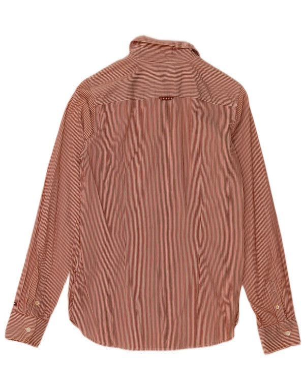 Tommy Hilfiger Camisa para mujer US 6 Mediana Algodón a rayas rojas