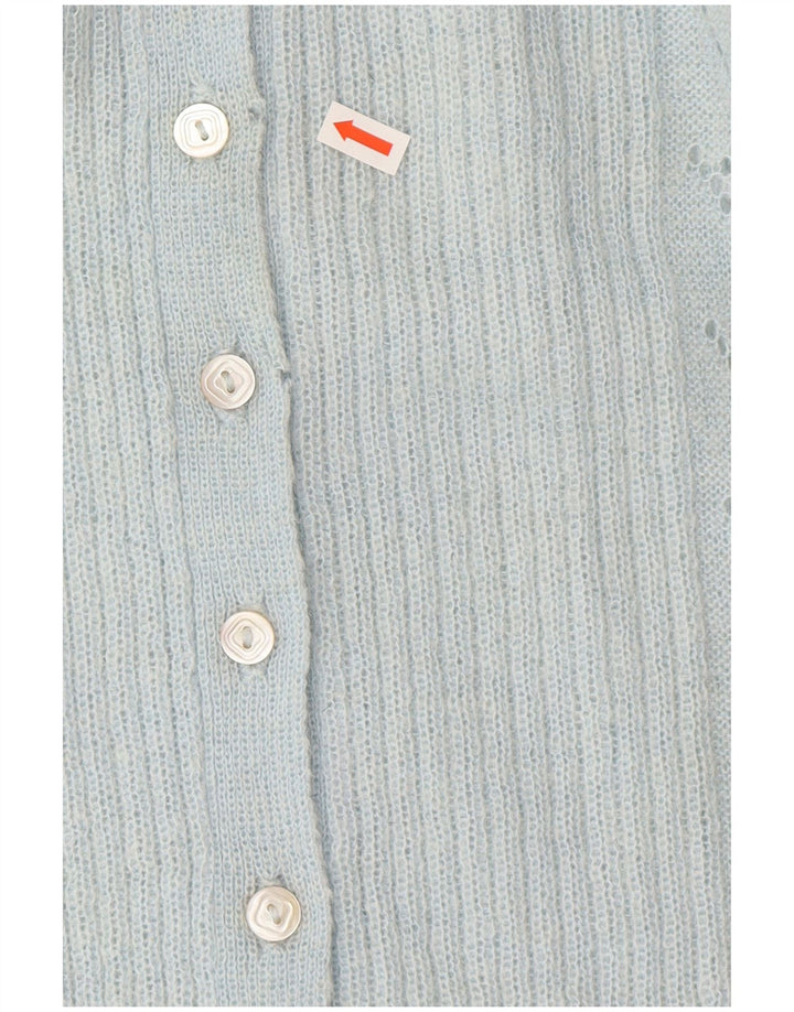 Vintage mujer Cardigan suéter Reino Unido 14 grande azul clásico