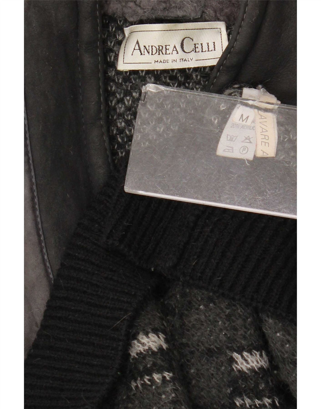 Andrea Celli Jersey Con Cuello En V Para Hombre Mohair Geométrico Gris Medio