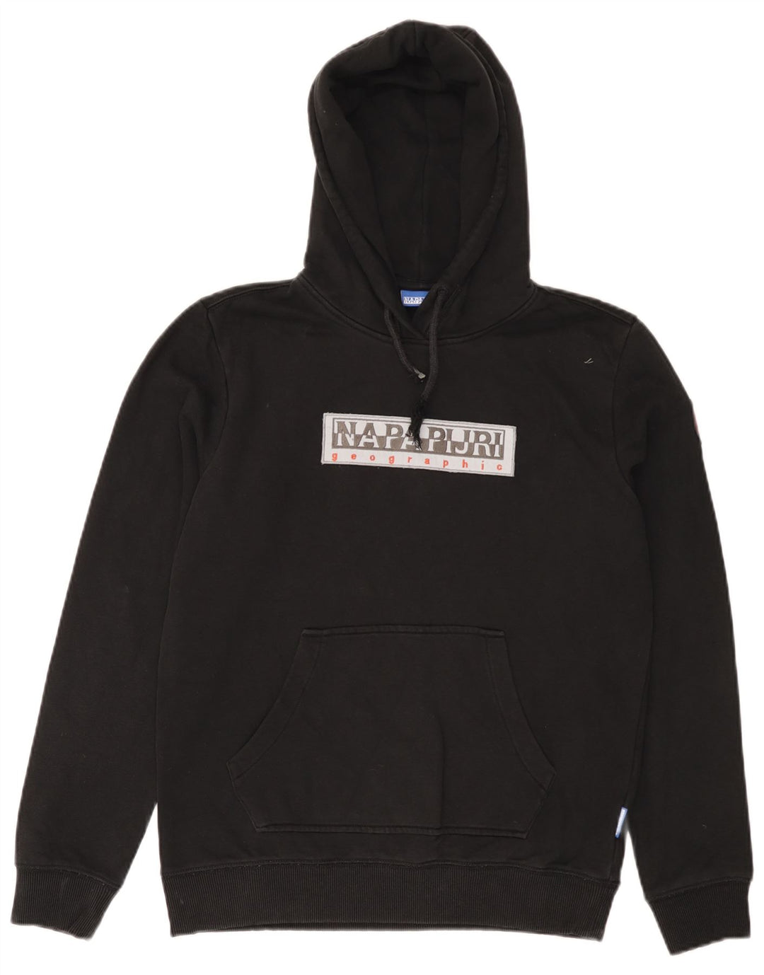 NAPAPIJRI Jersey con capucha y gráfico geográfico para hombre Small Black Cotton