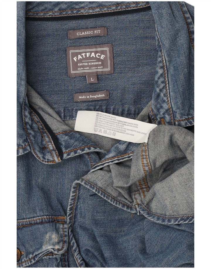Camisa vaquera de corte clásico para hombre de Fat Face Algodón azul grande