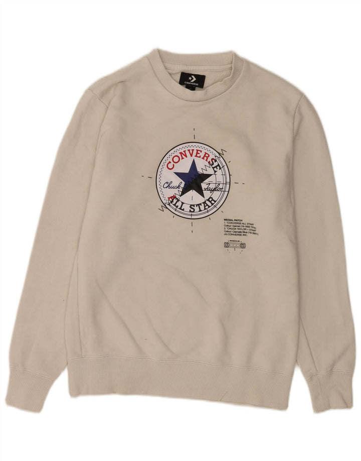 Converse Hombre Chuck Taylor Graphic Sudadera Jumper Algodón Beige Medio