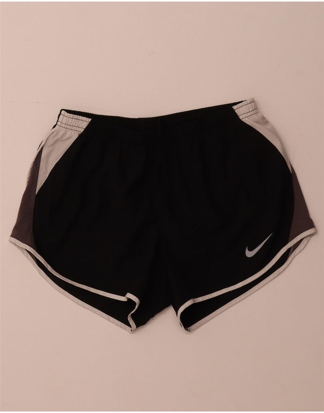NIKE Pantalones cortos deportivos Dri Fit para mujer UK 8 Small Negro Colorblock Poliéster