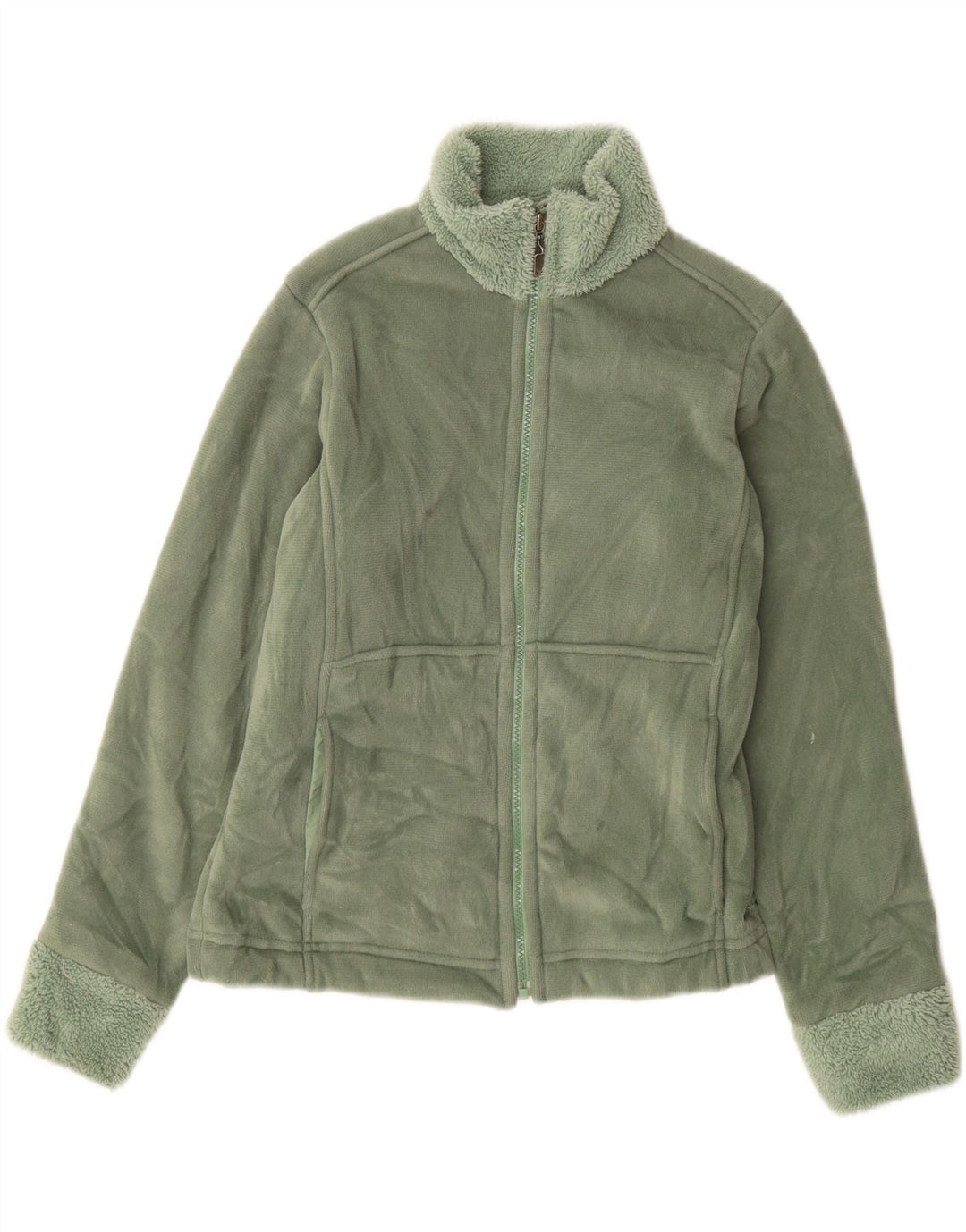 Patagonia Mujer Sherpa Chándal Top Chaqueta UK 10 Small Verde Poliéster