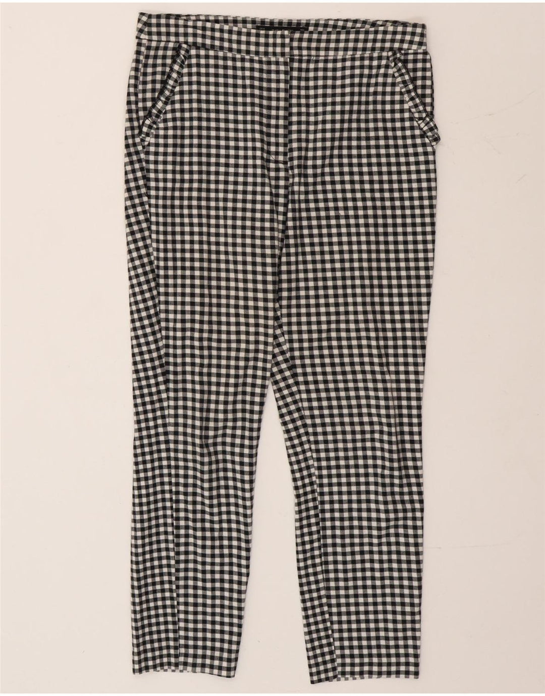 Zara Mujer Pantalón Chino Slim Medium W30 L26 Black Gingham