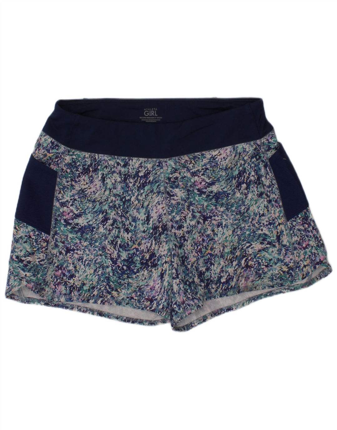 Athleta Pantalones cortos deportivos con estampado abstracto para niñas 11-12 años Grande Azul marino
