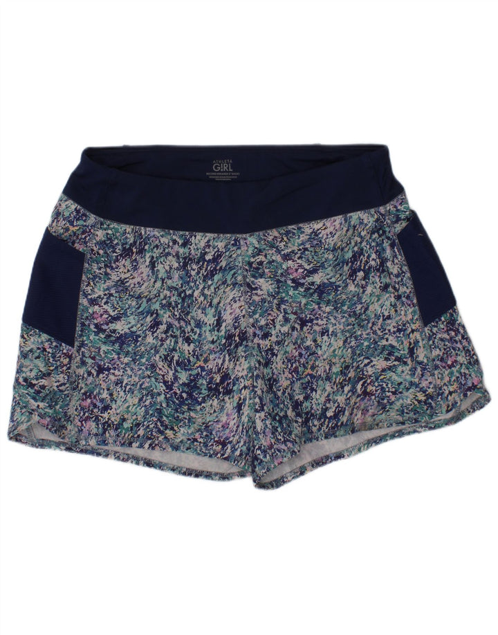 Athleta Pantalones cortos deportivos con estampado abstracto para niñas 11-12 años Grande Azul marino