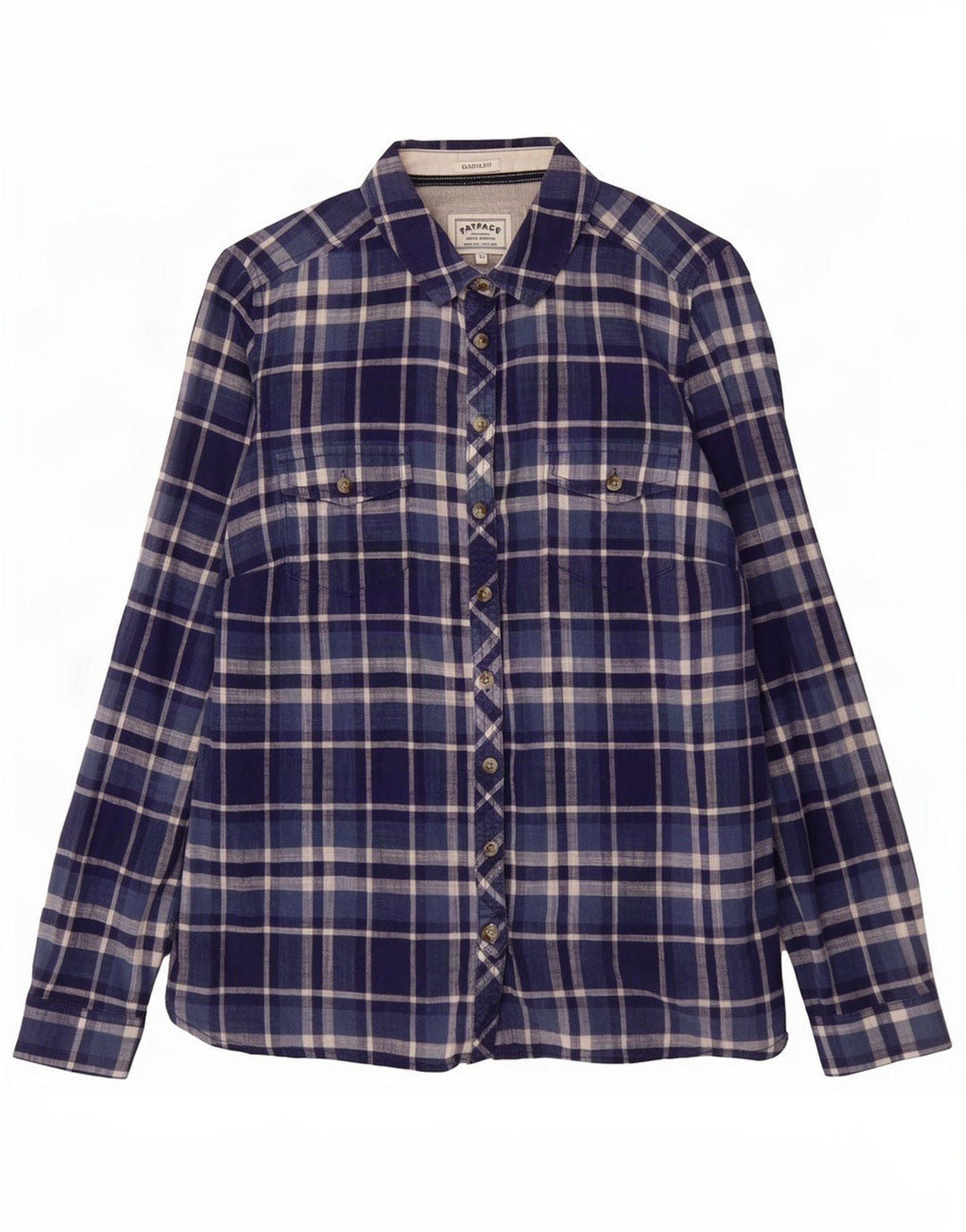 Camisa de corte clásico para mujer de Fat Face UK 40 Mediana Azul marino Cuadros Algodón
