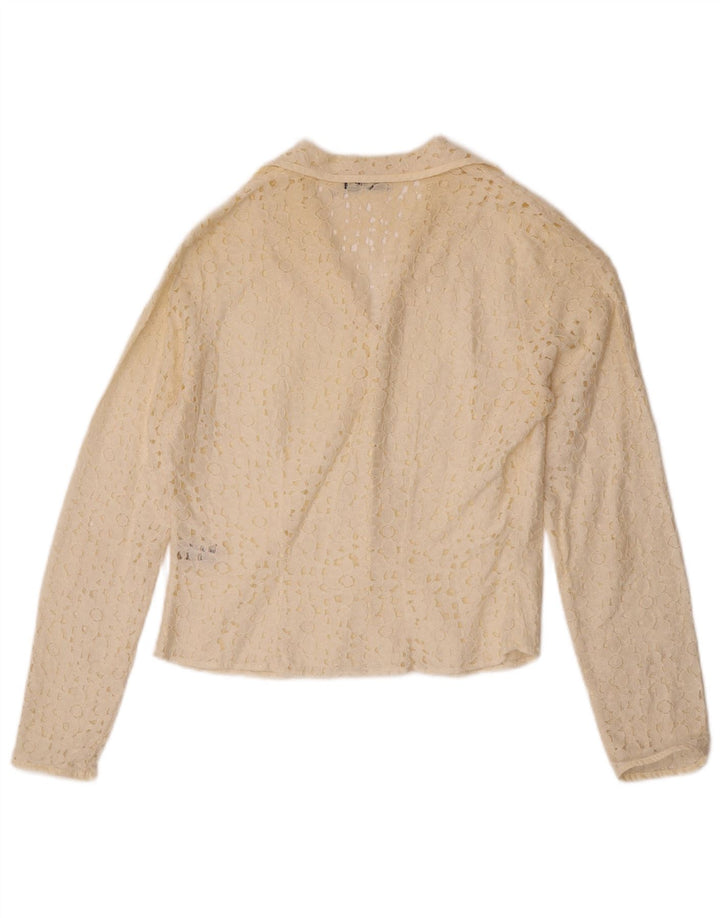 Enara Camice Blusa para mujer UK 44 Medium Off White Viscosa