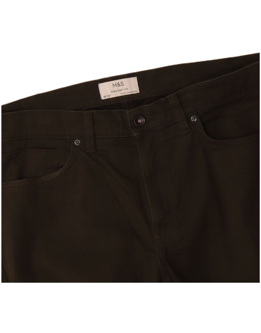 MARKS & SPENCER Pantalones casuales rectos para hombre W36 L31 Algodón caqui