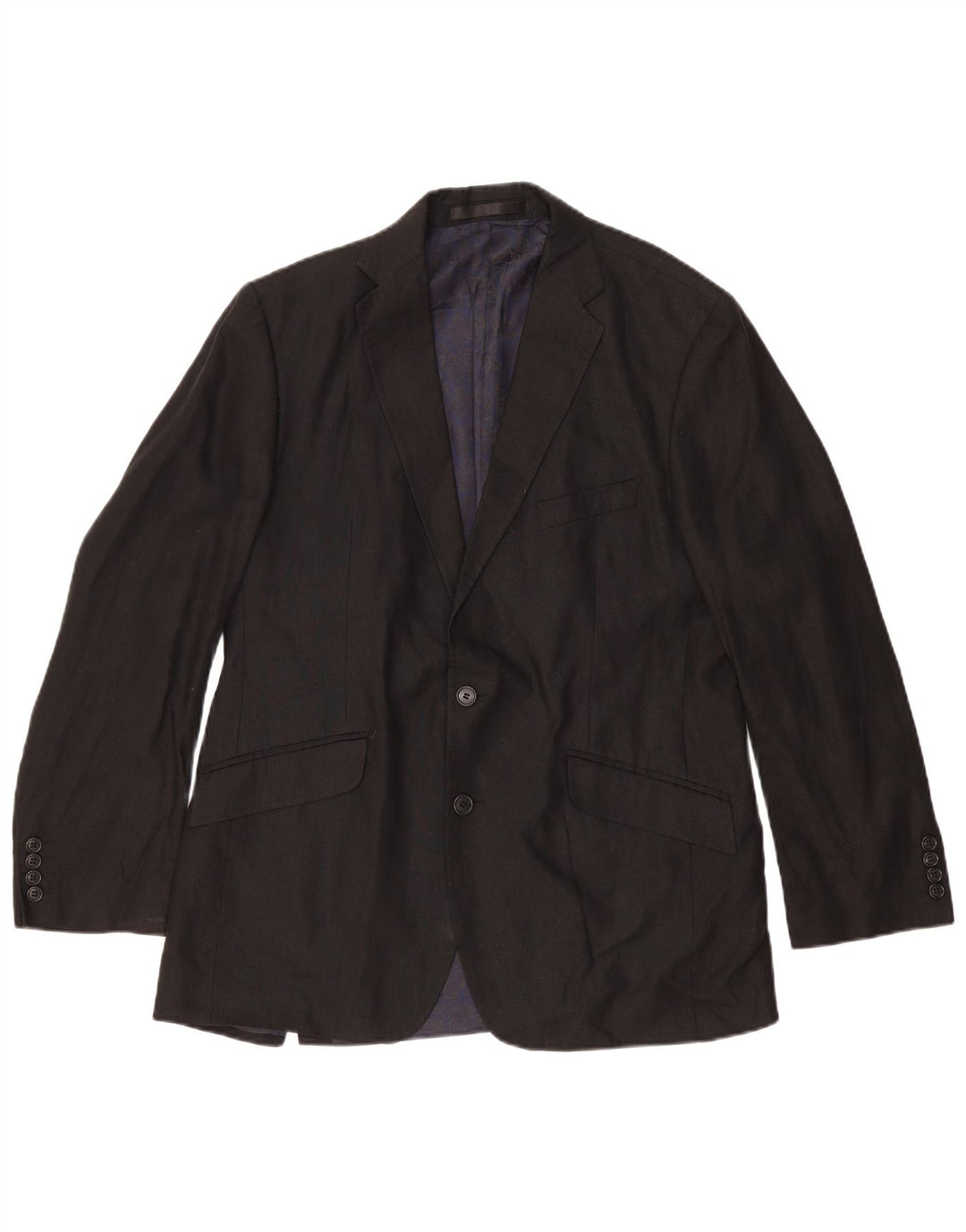 Marks & Spencer Chaqueta tipo blazer de 2 botones para hombre UK 38 Medium Black Linen