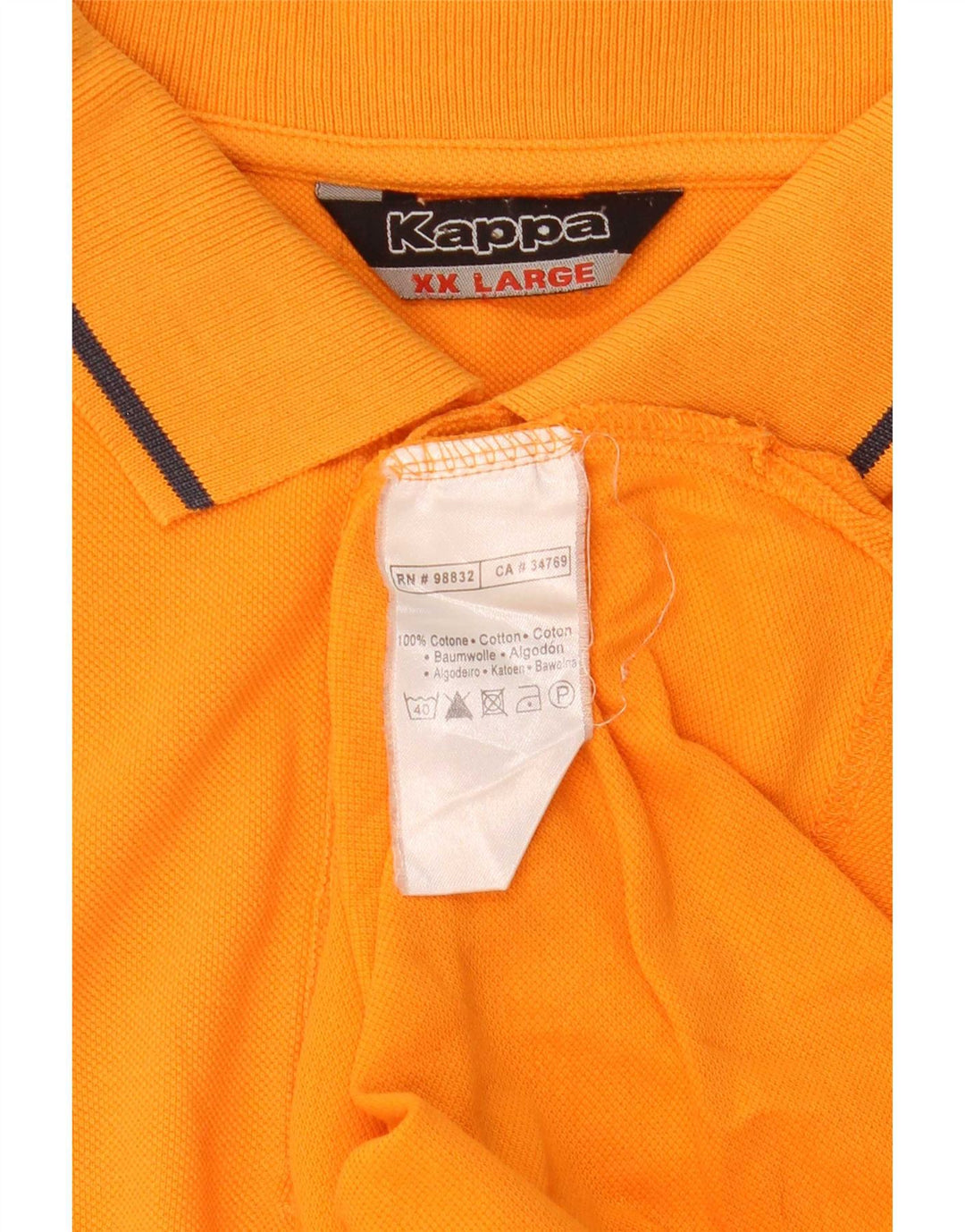 Kappa Polo Hombre 2XL Naranja Algodón