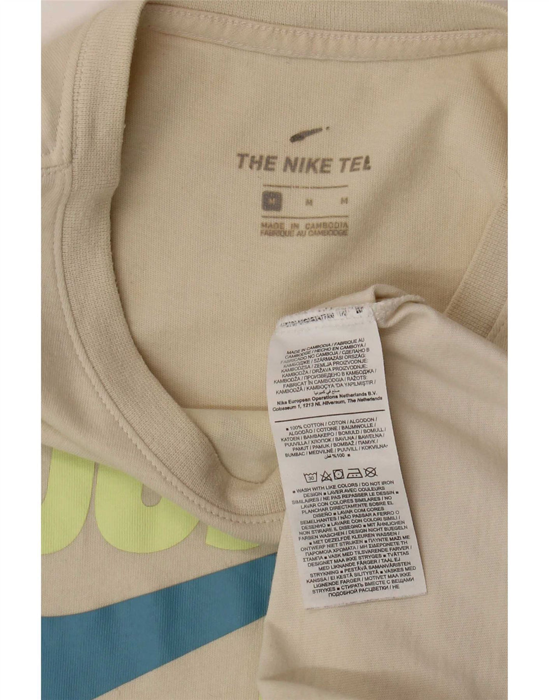 Camiseta Nike Hombre Graphic Top Algodón Beige Medio