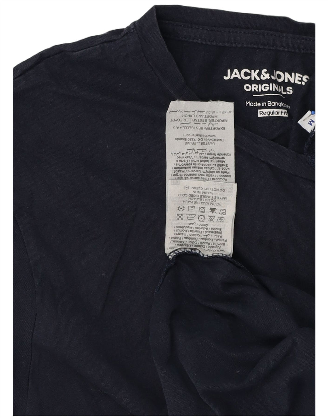 Jack & Jones Hombre Regular Fit Graphic Camiseta Top Algodón Azul Marino Mediano