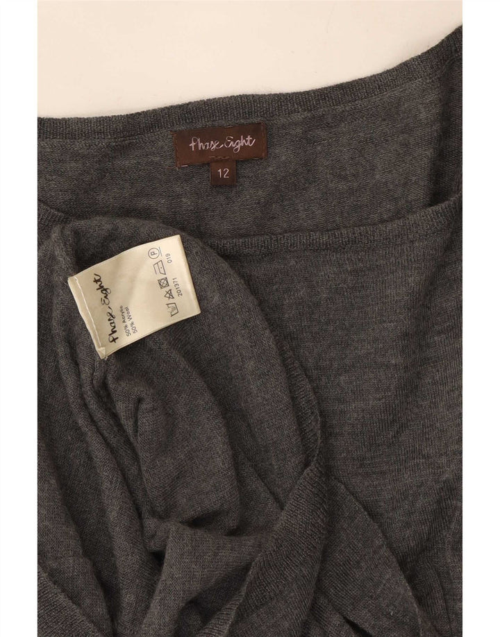 Phase Eight Vestido tipo jersey de manga corta con lazo frontal para mujer UK 40 Gris medio