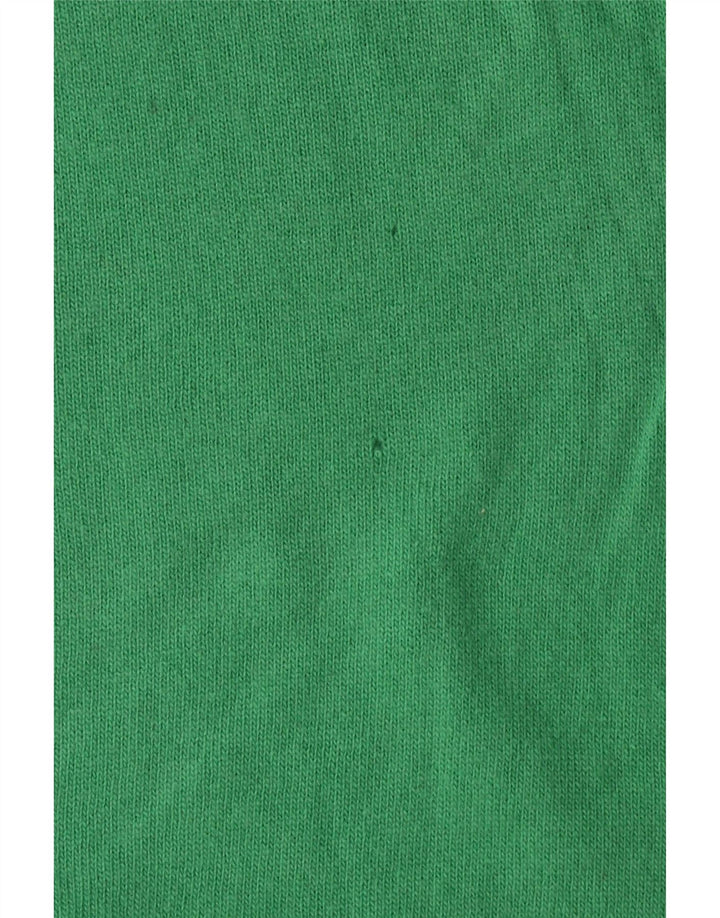 BENETTON Jersey con cuello en V para mujer UK 6 XS Lana virgen verde