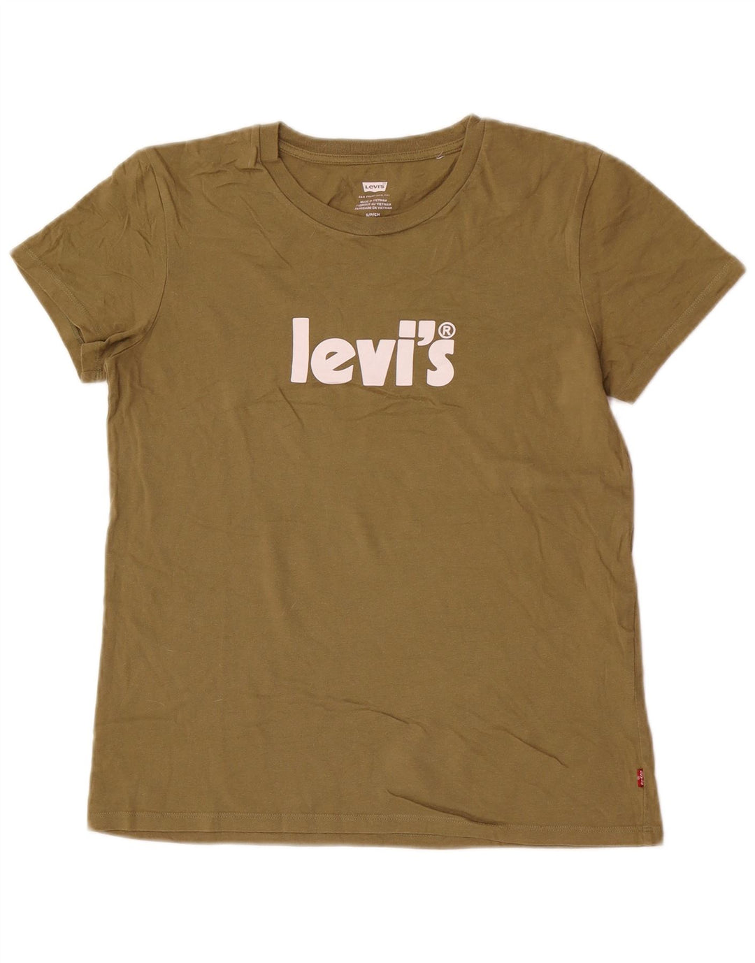 Levi's Camiseta gráfica para hombre Top Small Khaki Cotton