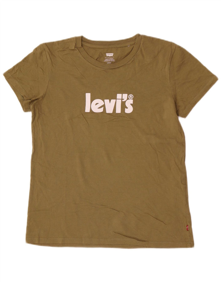 Levi's Camiseta gráfica para hombre Top Small Khaki Cotton