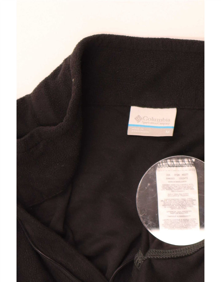 Columbia Jersey de forro polar con cuello y cremallera para hombre Poliéster negro mediano
