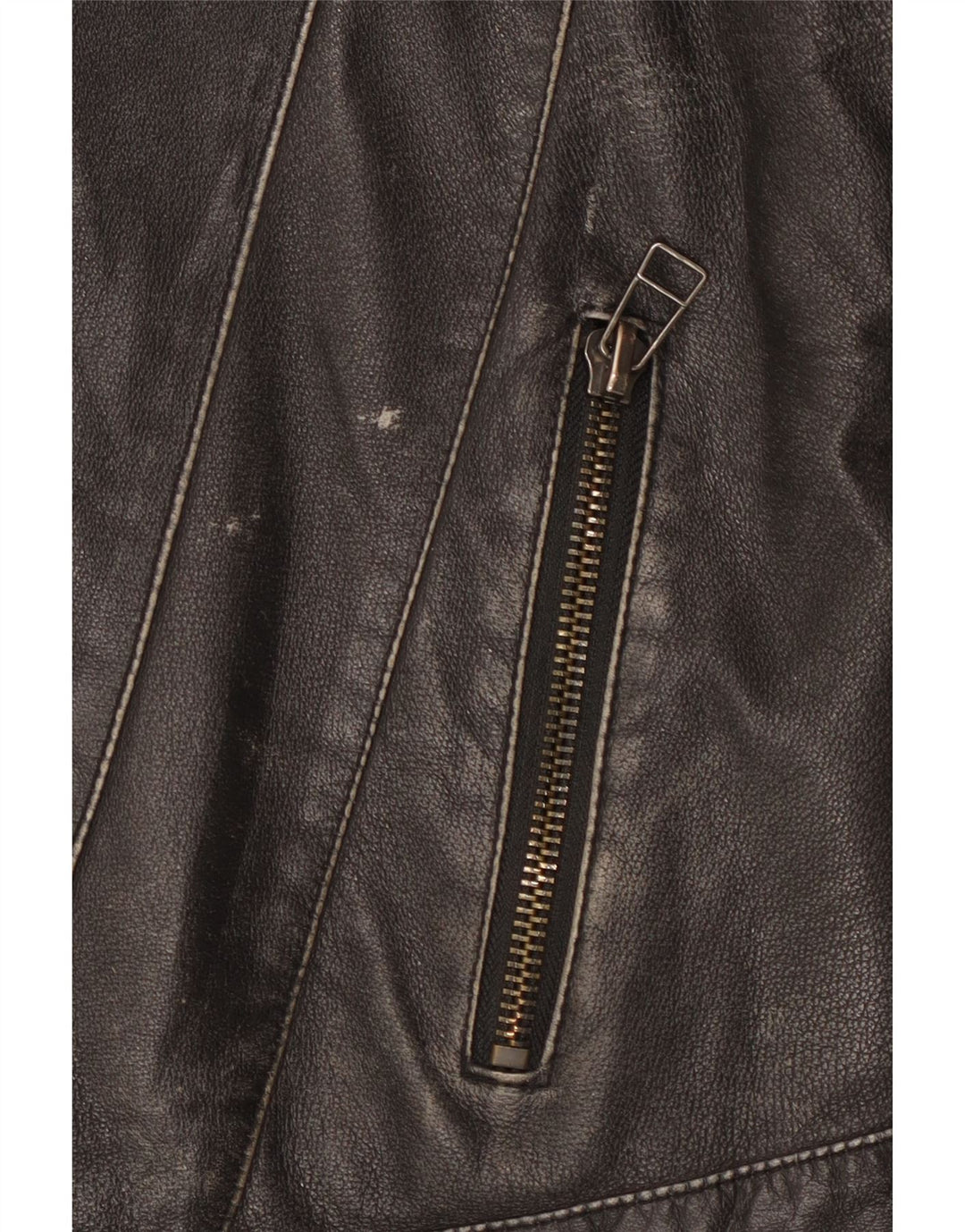 Vintage hombres biker chaqueta de cuero Reino Unido 42 XL cuero negro