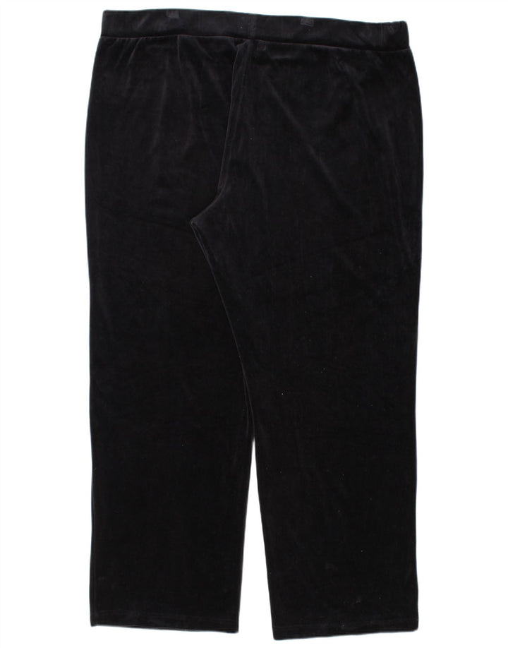 RALPH LAUREN Pantalones de chándal de terciopelo para mujer UK 22 3XL Algodón negro