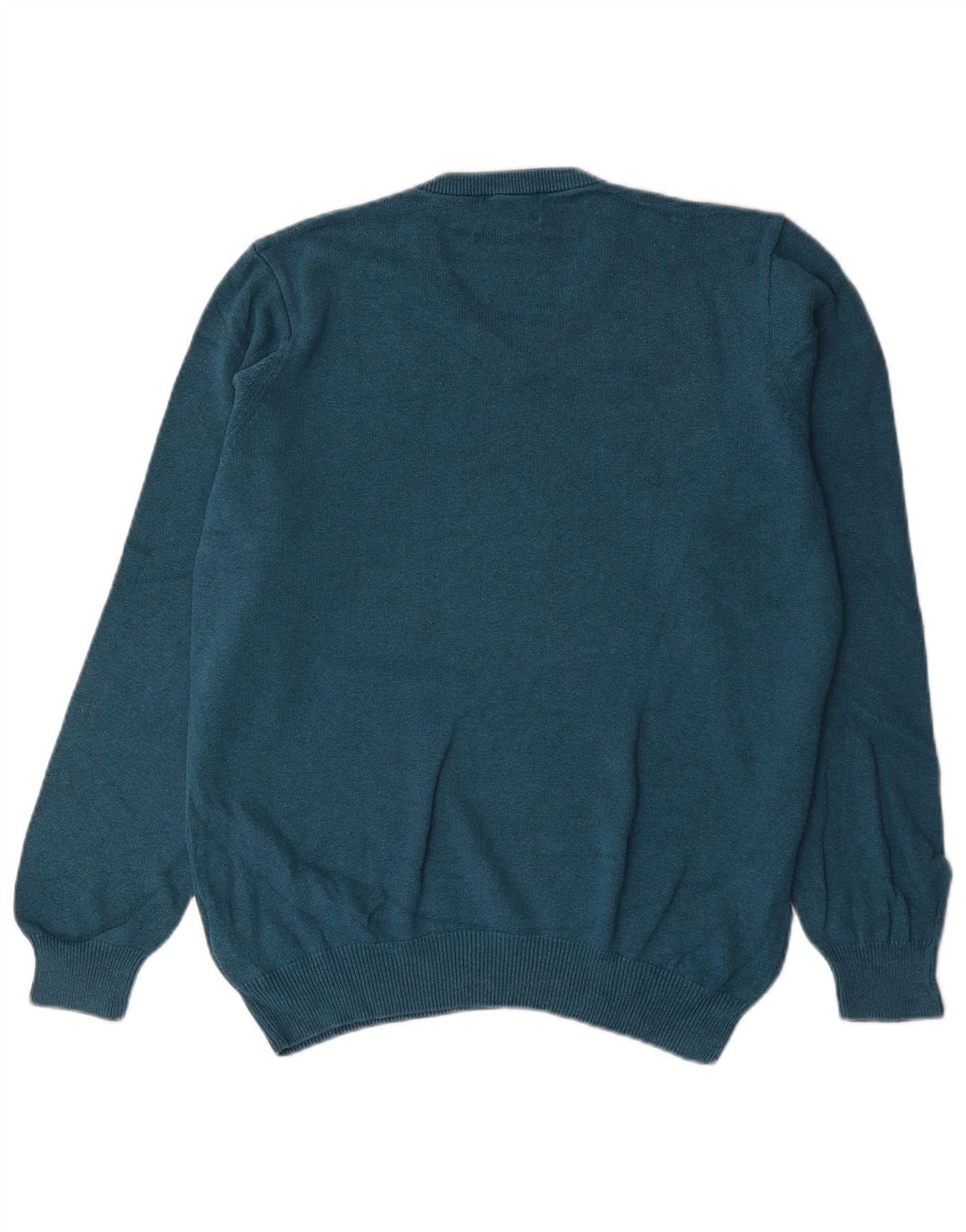 Marks & Spencer Jersey con cuello en V para hombre, talla grande, algodón azul