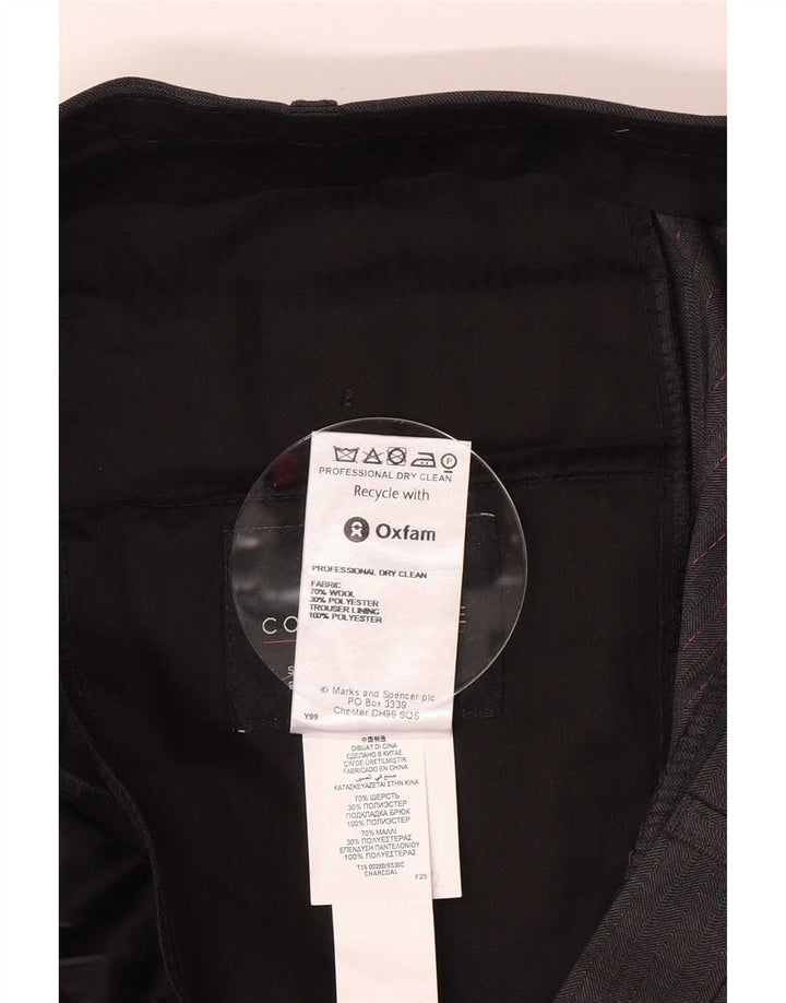 Marks & Spencer Pantalón de traje recto para hombre W40 L33 Lana gris