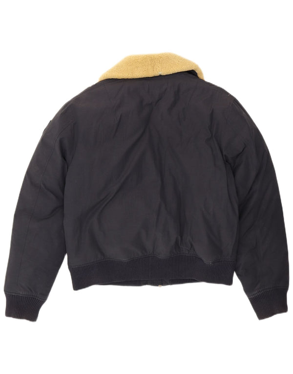 Aeronautica Militare Chaqueta de aviador de vuelo gráfica para hombre IT 52 Large Navy Bl