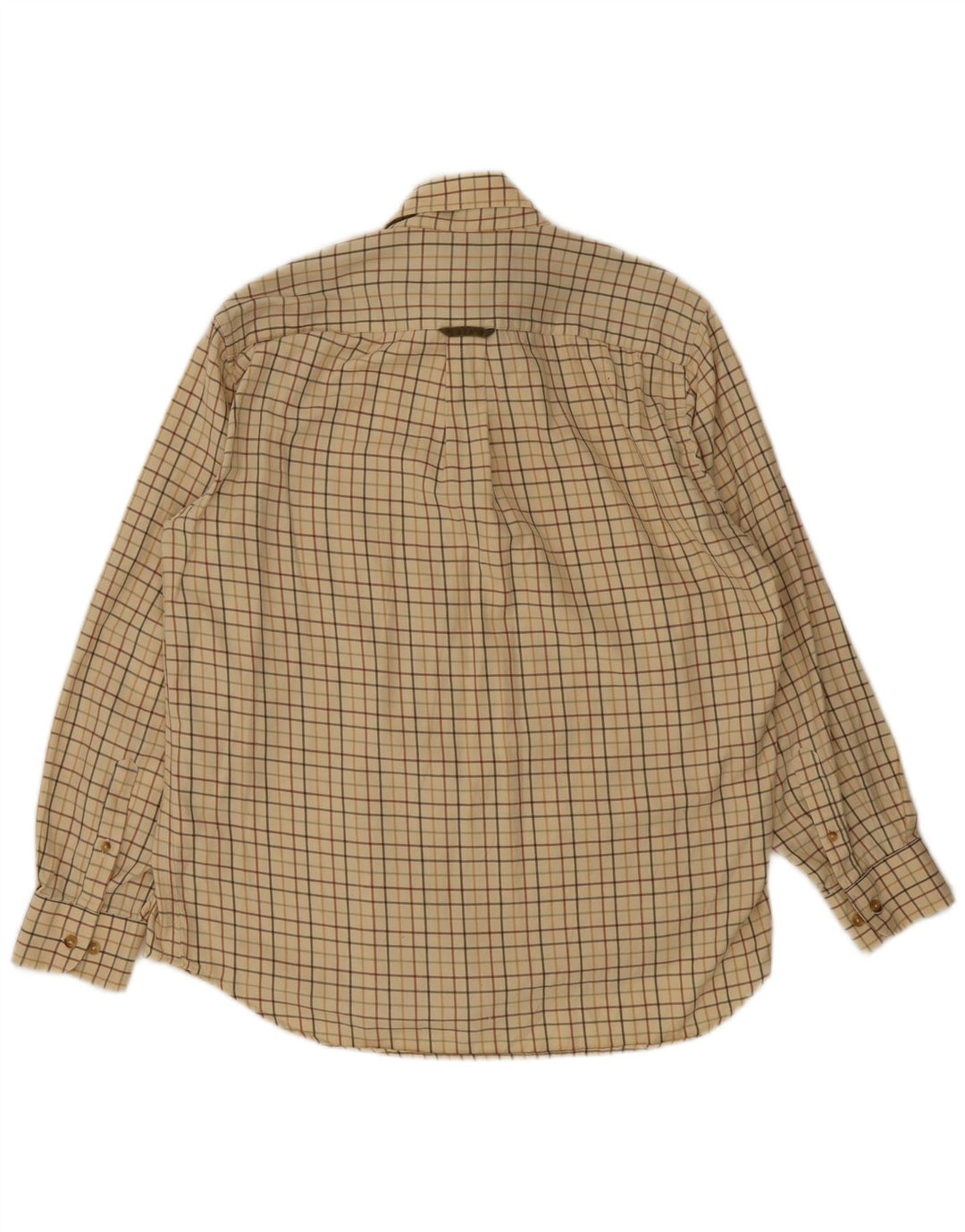 Barbour Hombre Camisa De Franela De Algodón A Cuadros Beige Grande