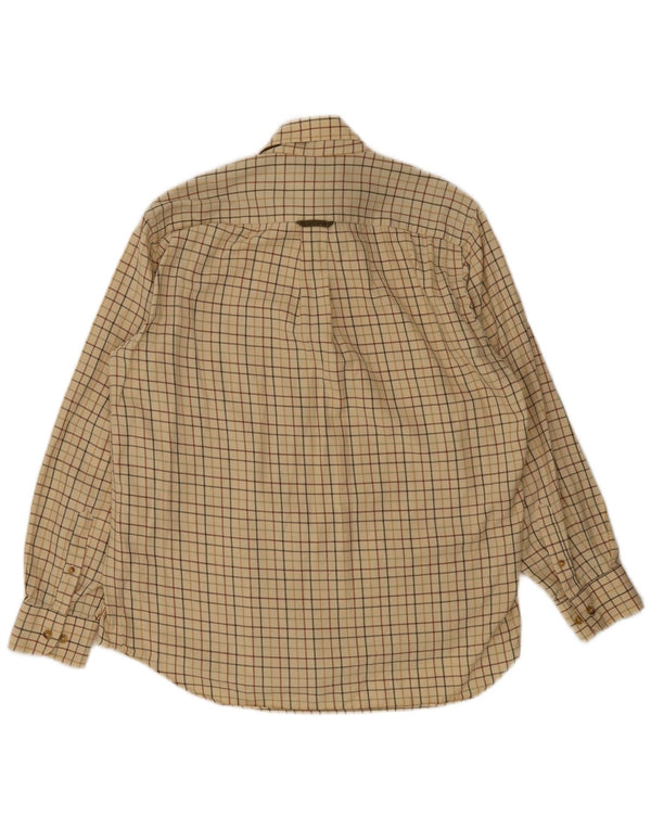 Barbour Hombre Camisa De Franela De Algodón A Cuadros Beige Grande