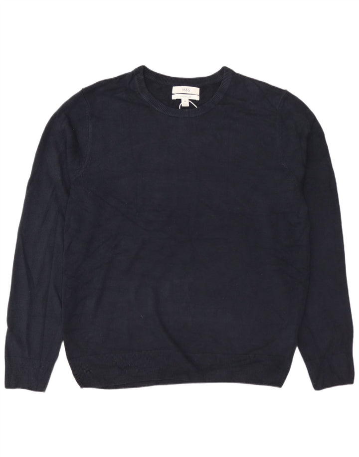 MARKS & SPENCER Suéter tipo jersey con cuello redondo para hombre Acrílico azul marino grande