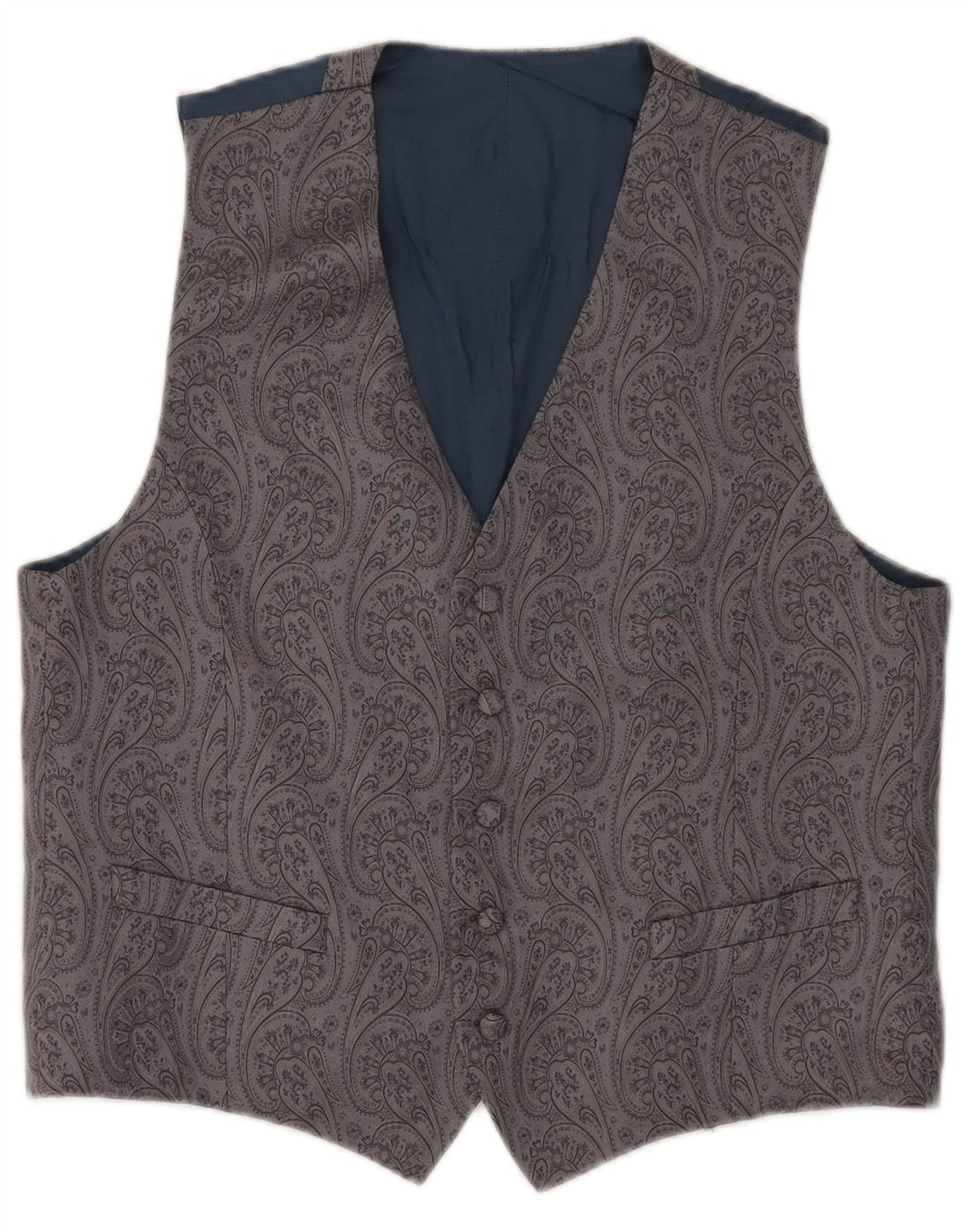 Chaleco vintage para hombre pequeño gris Paisley