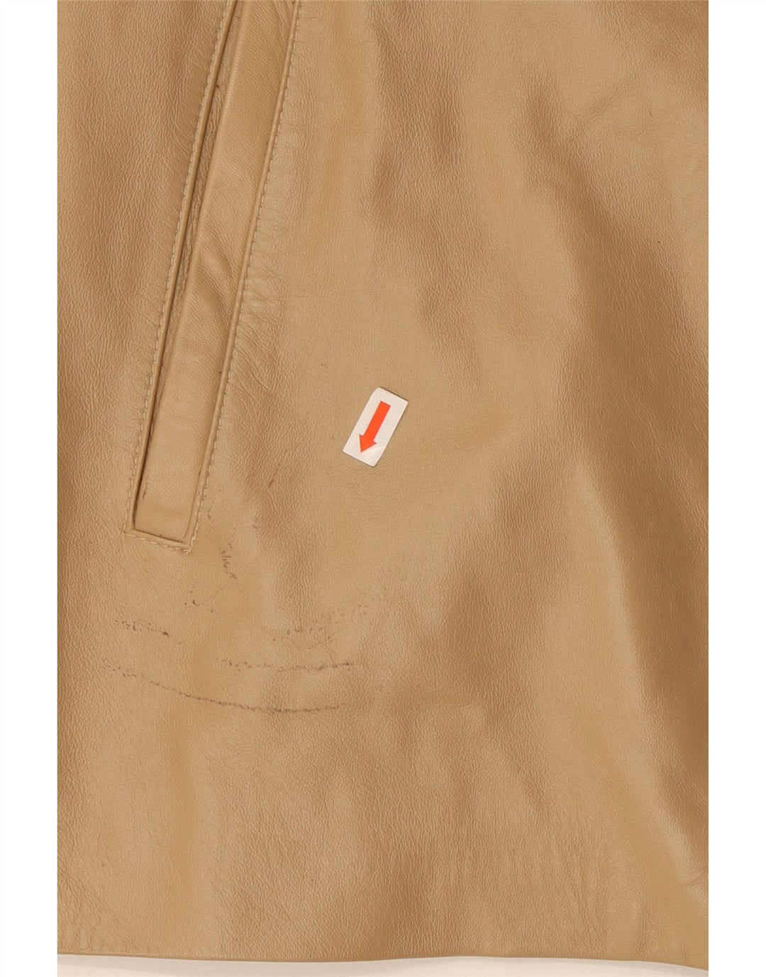 Vintage mujer chaqueta de cuero Reino Unido 16 grande beige