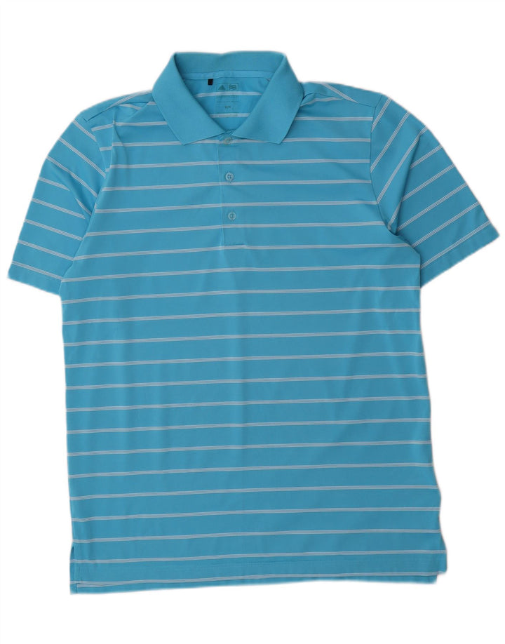 Polo Adidas Hombre Poliéster Rayas Azul Medio