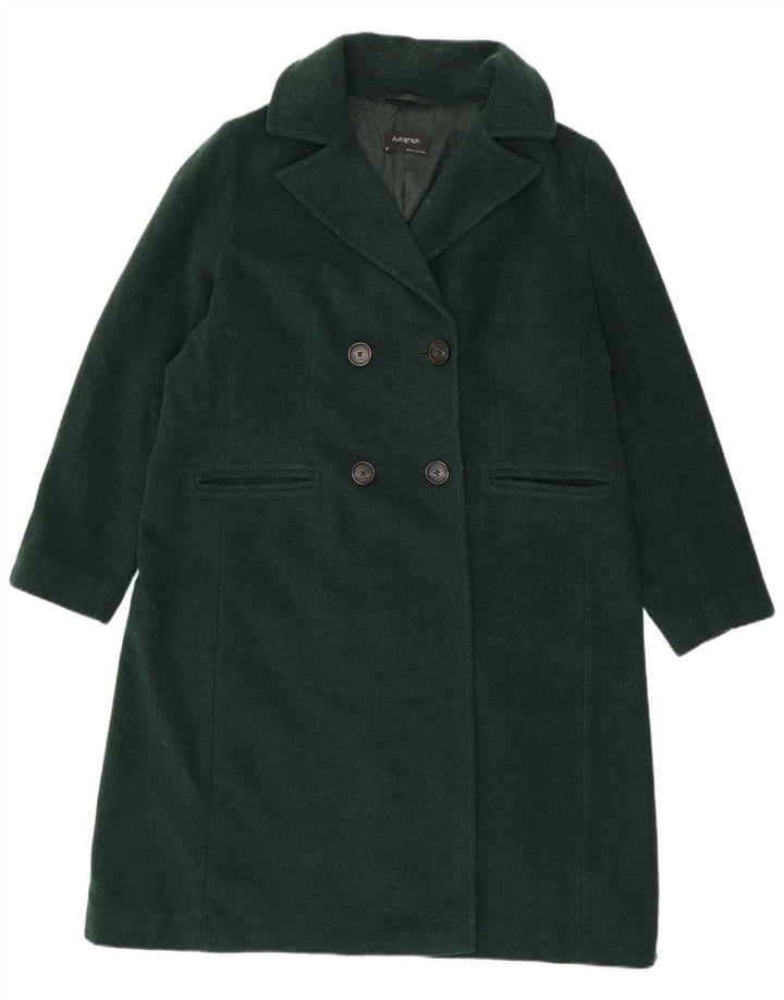 Marks & Spencer Abrigo cruzado para mujer UK 20 2XL Lana verde