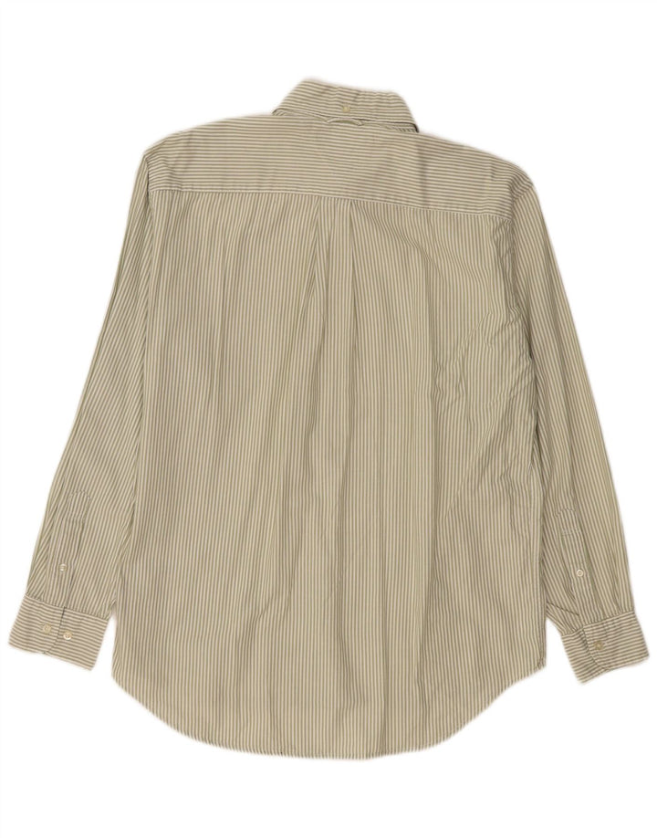 TOMMY HILFIGER Camisa de hombre Medium Khaki Pinstripe Cotton