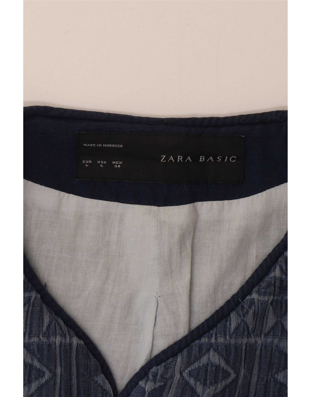 Zara Abrigo abierto para mujer UK 46 Grande Algodón geométrico azul marino