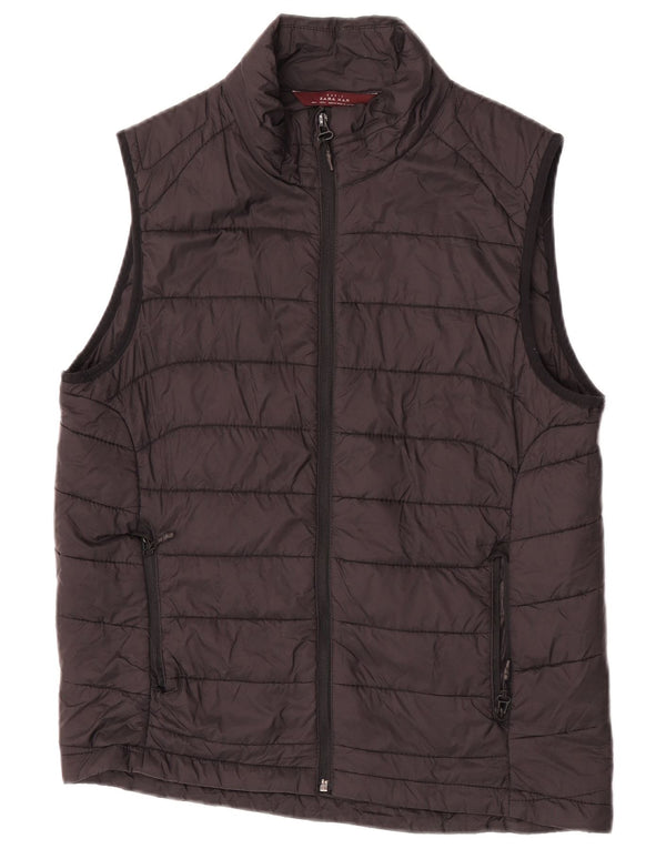 Zara Mens Chaleco Acolchado Reino Unido 40 Grande Negro
