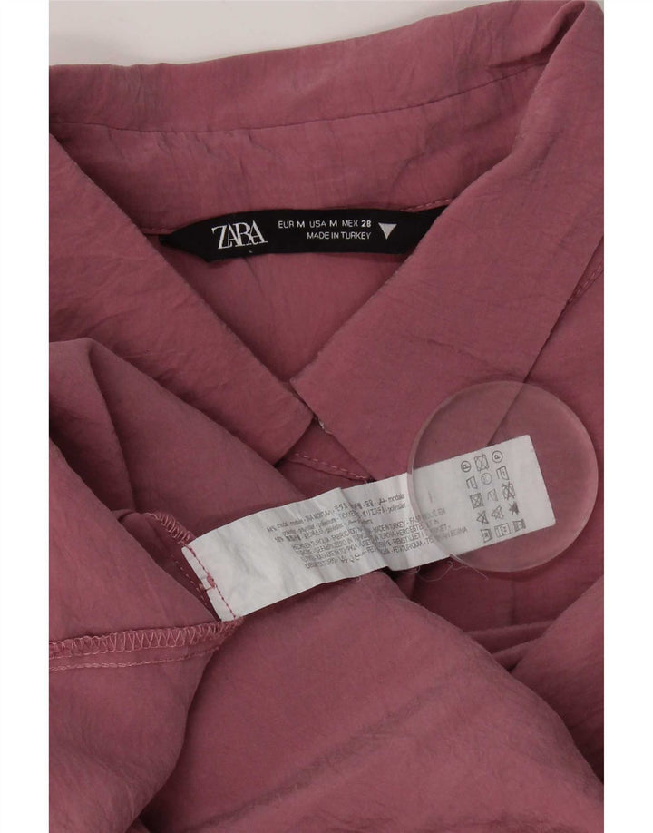 Zara Blusa tipo camisa larga extragrande para mujer UK 44 Modal rosa medio