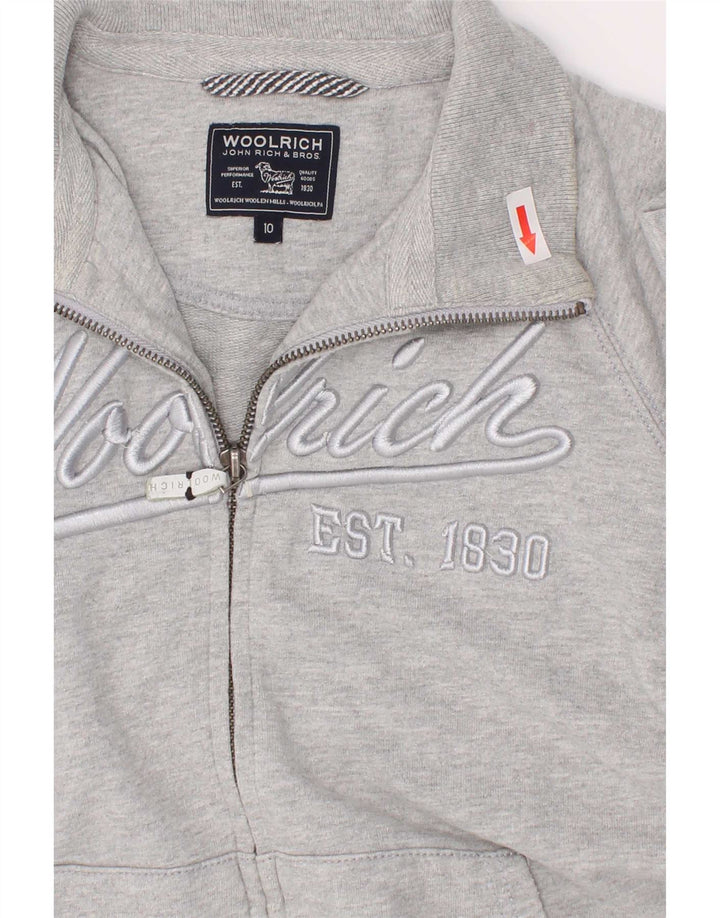 Woolrich Chaqueta de chándal con gráfico para niños 9-10 años Algodón moteado gris
