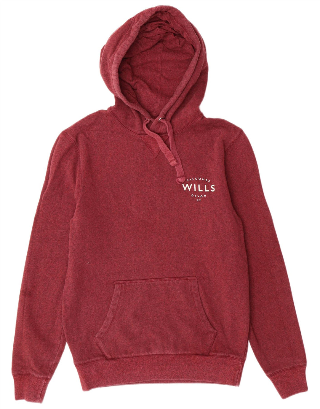 JACK WILLS Jersey con capucha gráfico para hombre pequeño de algodón moteado en color burdeos