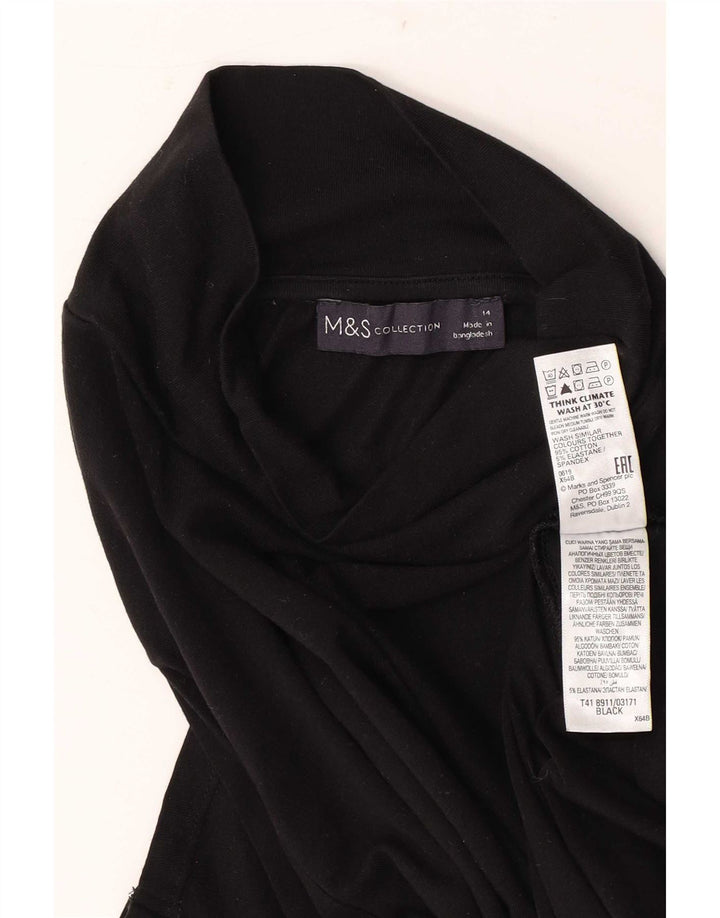 Marks & Spencer Top para mujer de manga larga UK 44 Mediano Algodón negro