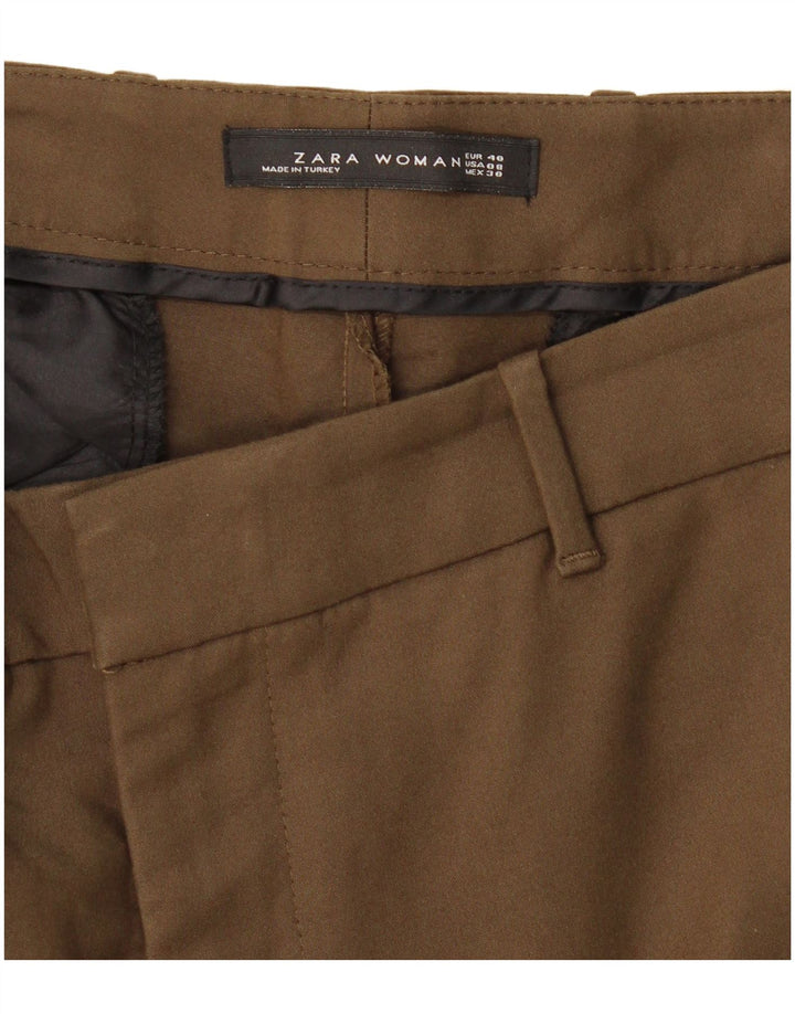 Zara Mujer Pantalón Chino Slim EU 40 Medium W30 L28 Caqui